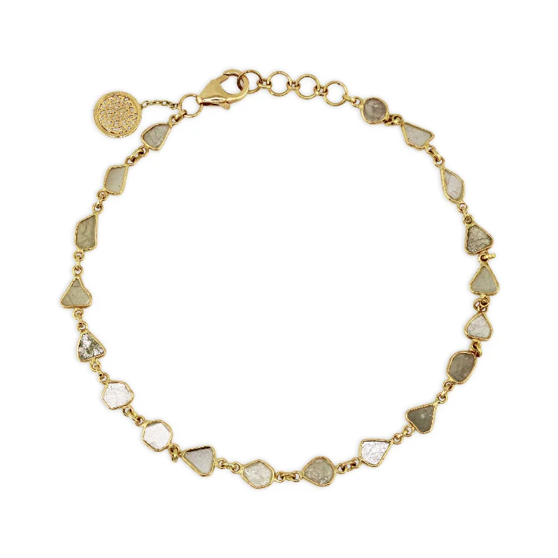 Diamond Slice Bracelet In 18K Yellow Gold