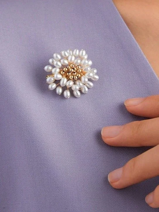 Starry Series Pearl Fireworks Brooch