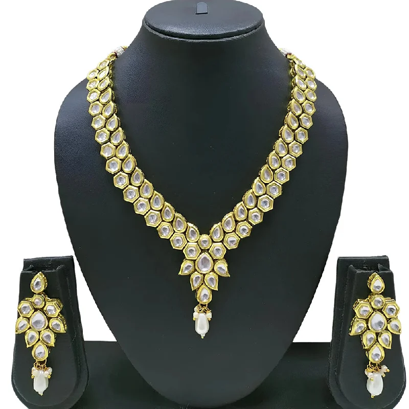 Gehana Mahal Gold Plated Kundan Necklace Set