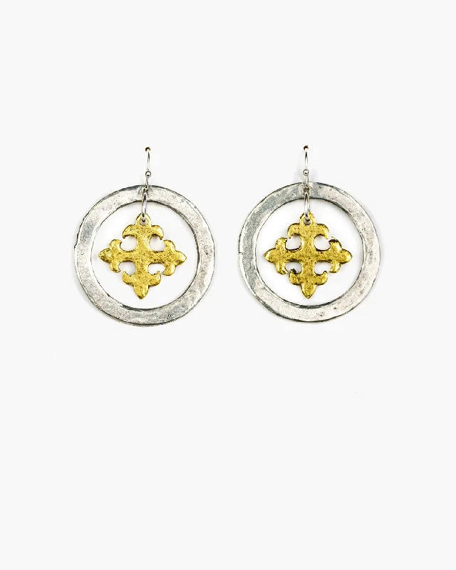 Maltese Cross Hoop Earring (ER130)