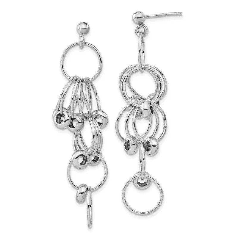 Curata 925 Sterling Silver 64x17mm Polished Post Dangle Link Earrings