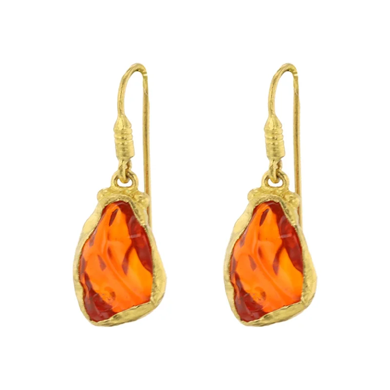 Mexican Fire Opal Drop Earrings