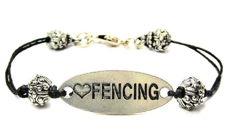 Love Fencing Black Cord Connector Bracelet