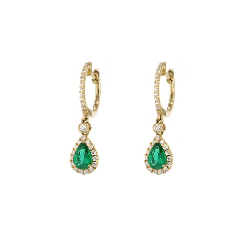 Emerald & Diamond Drop Earrings