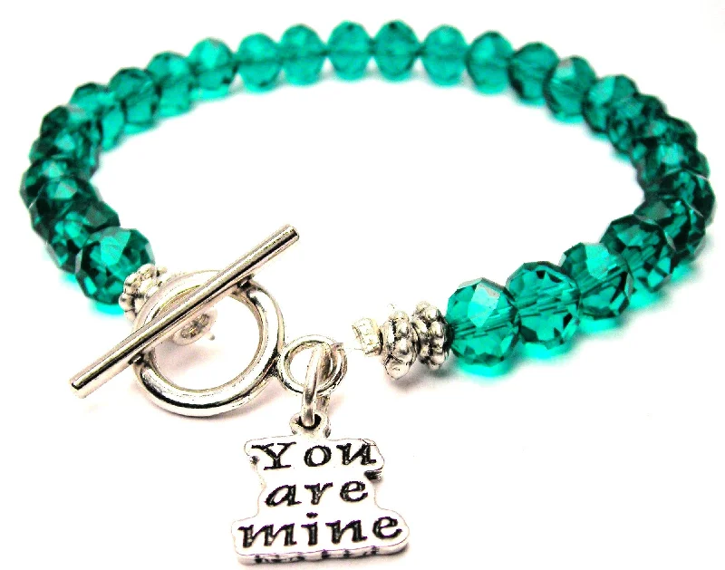 You Are Mine Crystal Beaded Toggle Style Bracelet