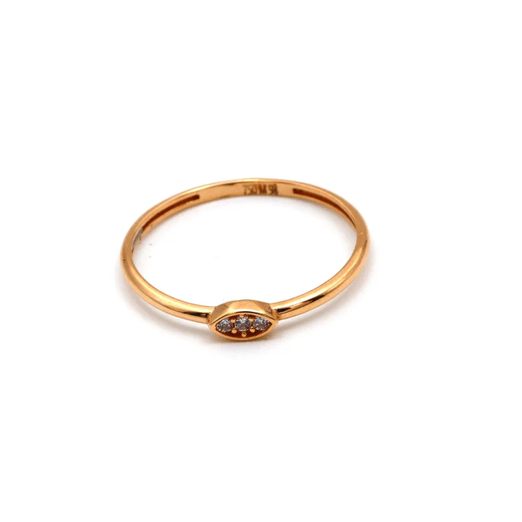 Real Gold Stone Oval Rose Gold Ring (SIZE 7.5) R1458