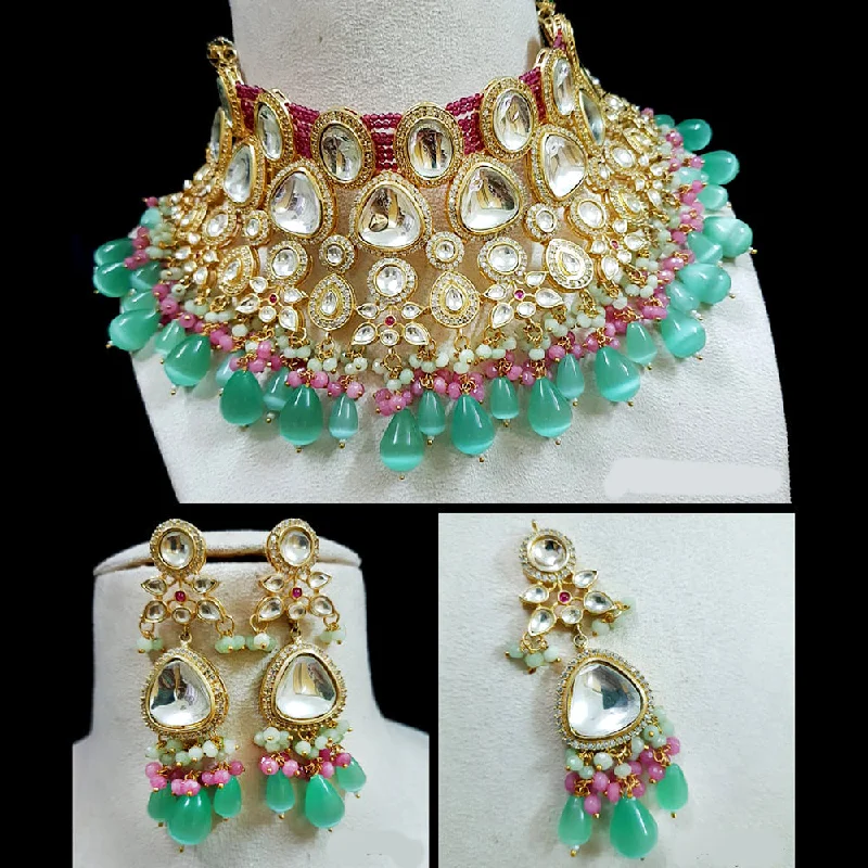 Shubhratnam Jewellers Gold Plated Kundan Necklace Set