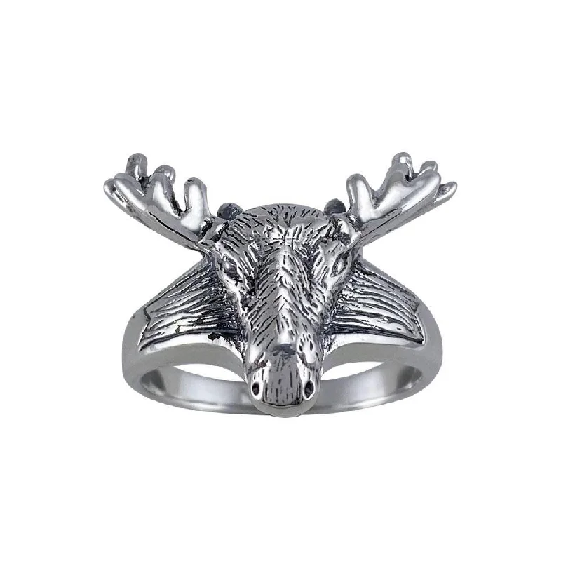 Reindeer Head Silver Ring TR1431