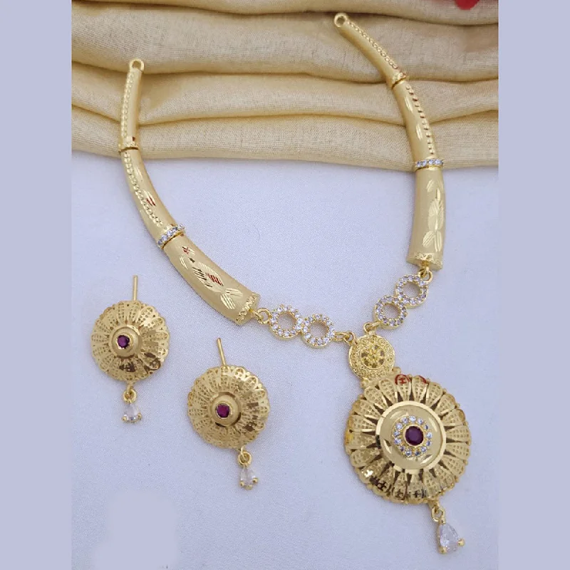 FS Collection Gold Plated Austrian Stone Necklace Set