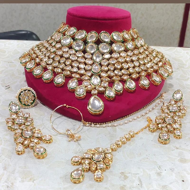 Jcm Gold Plated Kundan Necklace Set