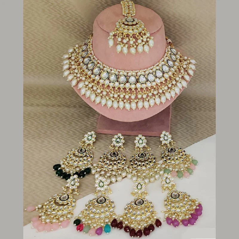 Rani Sati Jewels Gold Plated Kundan Necklace Set