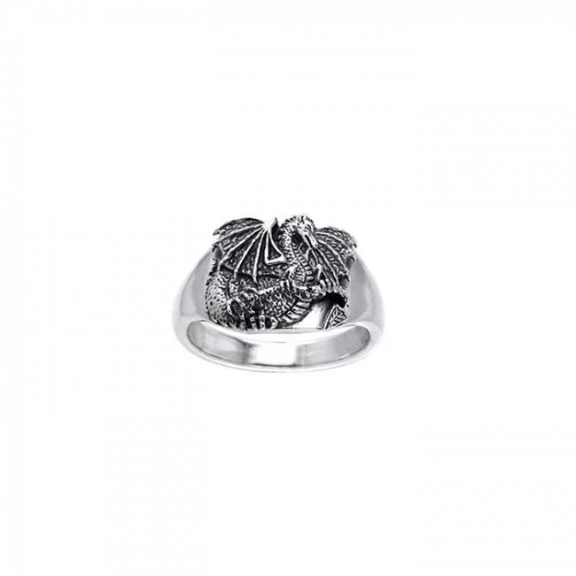 Fantasy Dragon Silver Ring TRI247