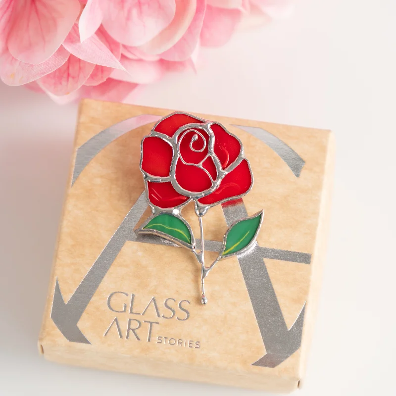 Red Rose Brooch