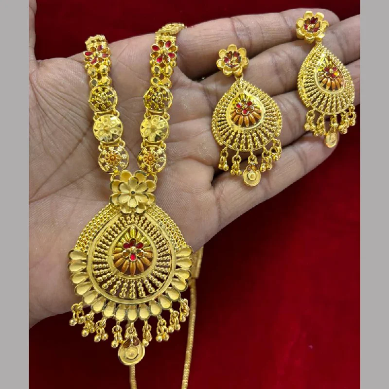 Pari Art Jewellery Forming Gold Long Necklace Set