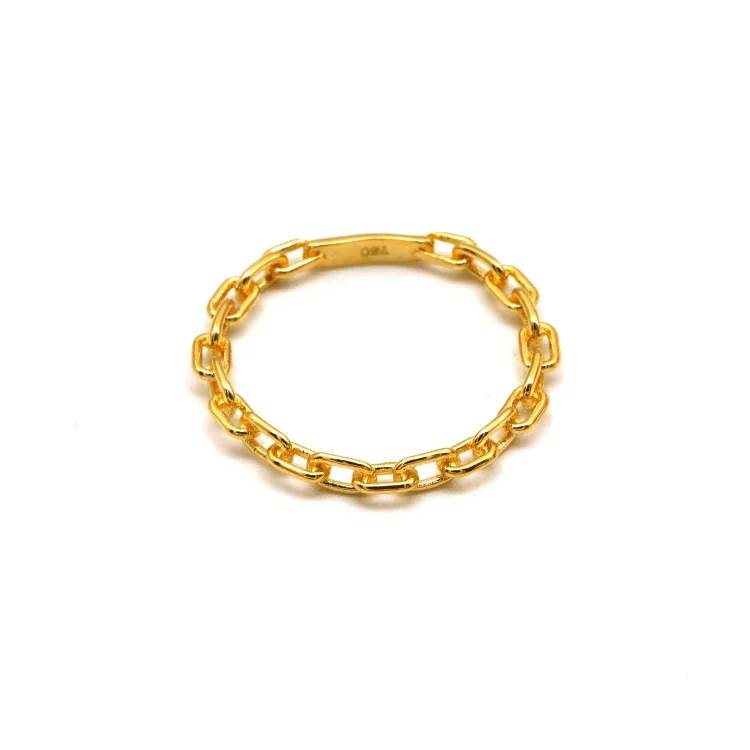 Real Gold Cable Twisted Unisex Ring 7043 (SIZE 9) R2072