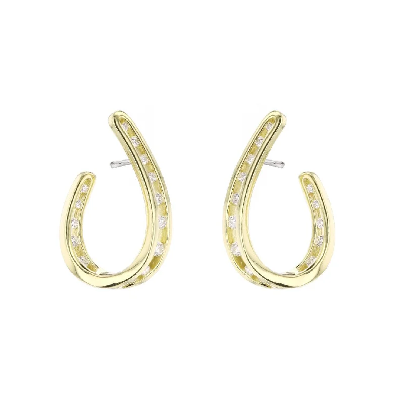 0.45 ctw iamond Open Hoop Earrings