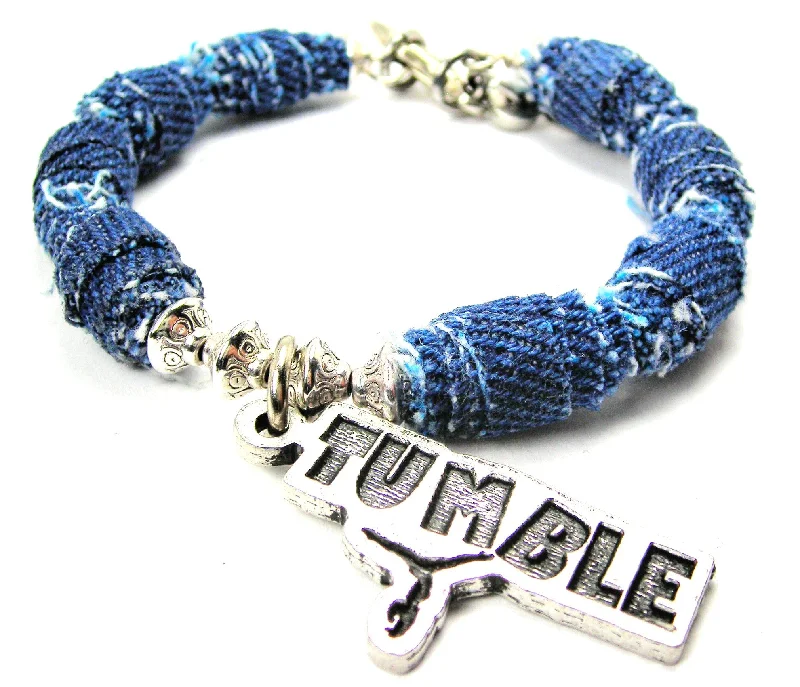 Tumble Blue Jean Beaded Toggle Bracelet