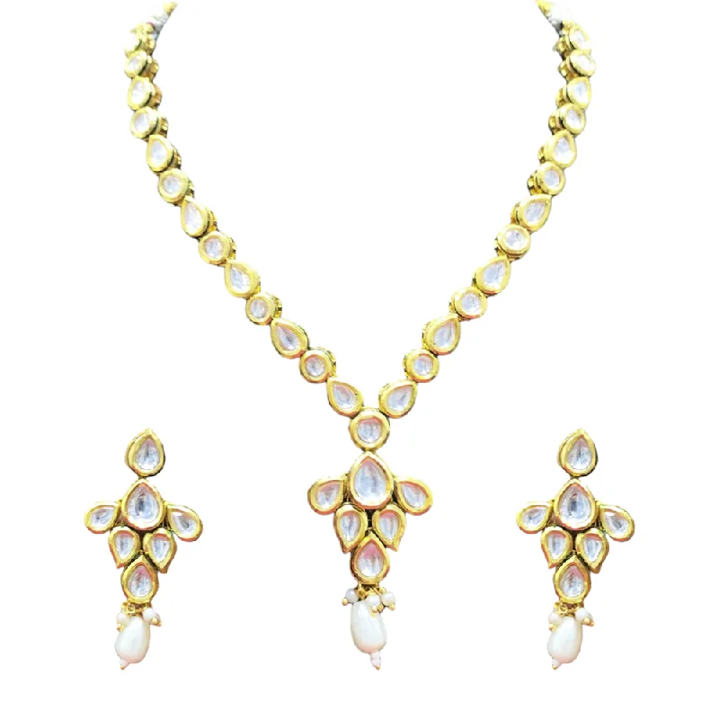 Gehana Mahal Gold Plated Kundan Necklace Set