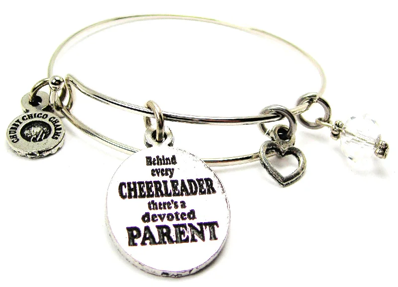 Behind Every Cheerleader There's A Devoted Parent Bangle Bracelet