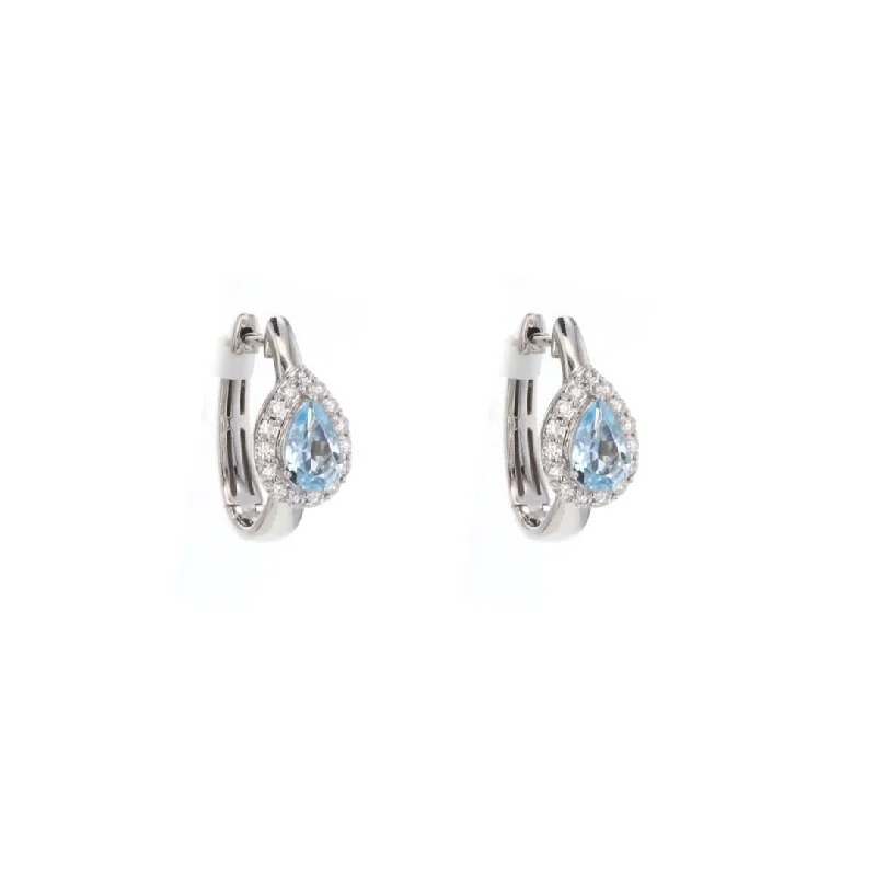 Aquamarine & Diamond Huggie Earrings | 10272021