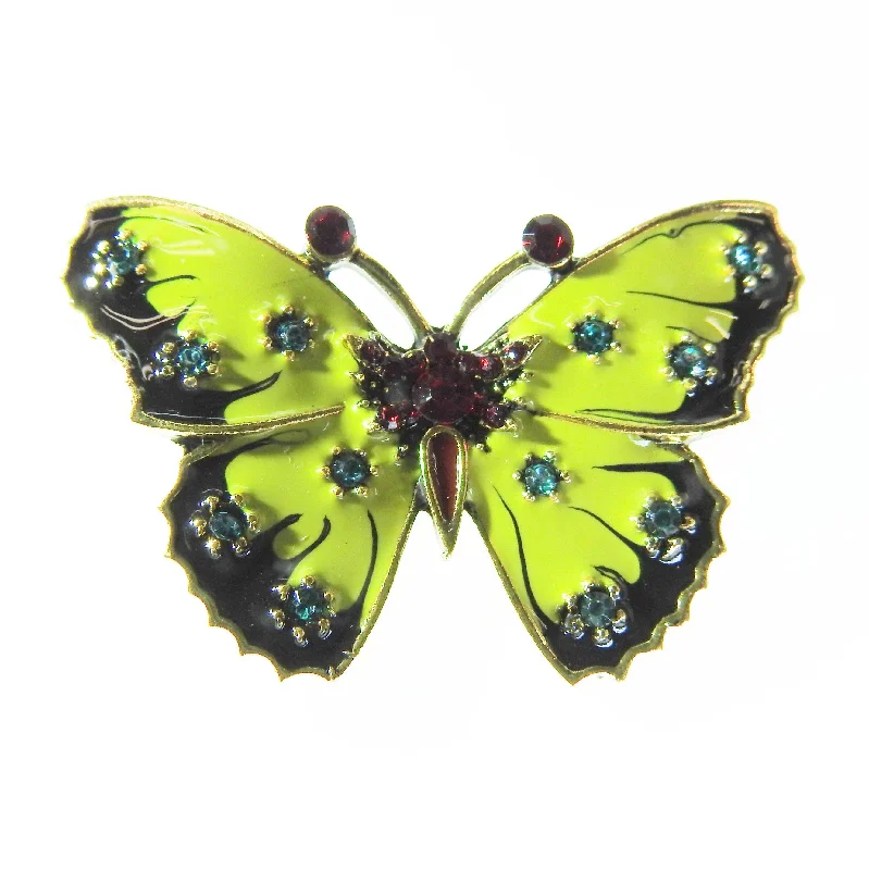 Yellow butterfly brooch