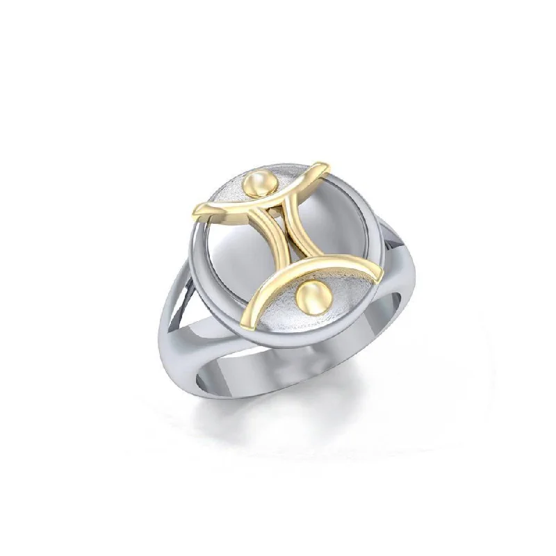 We Are All One sterling silver with 14k gold accents Ring MRI627