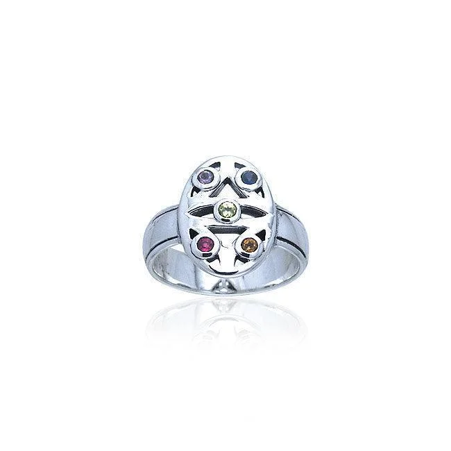 Oval Flower Of Life Ring TRI208