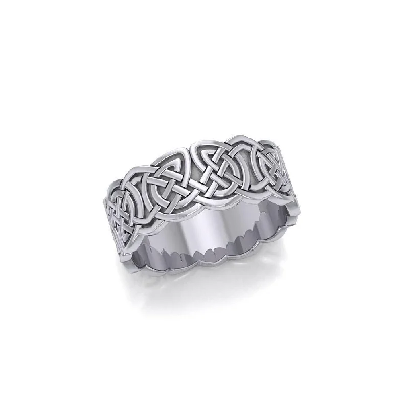 To love and behold for a lifetime ~ Celtic Knotwork Sterling Silver Wedding Ring TR660