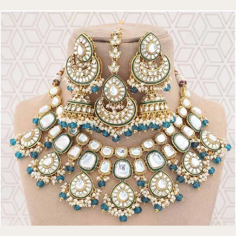 India Art Gold Plated Kundan Necklace Set