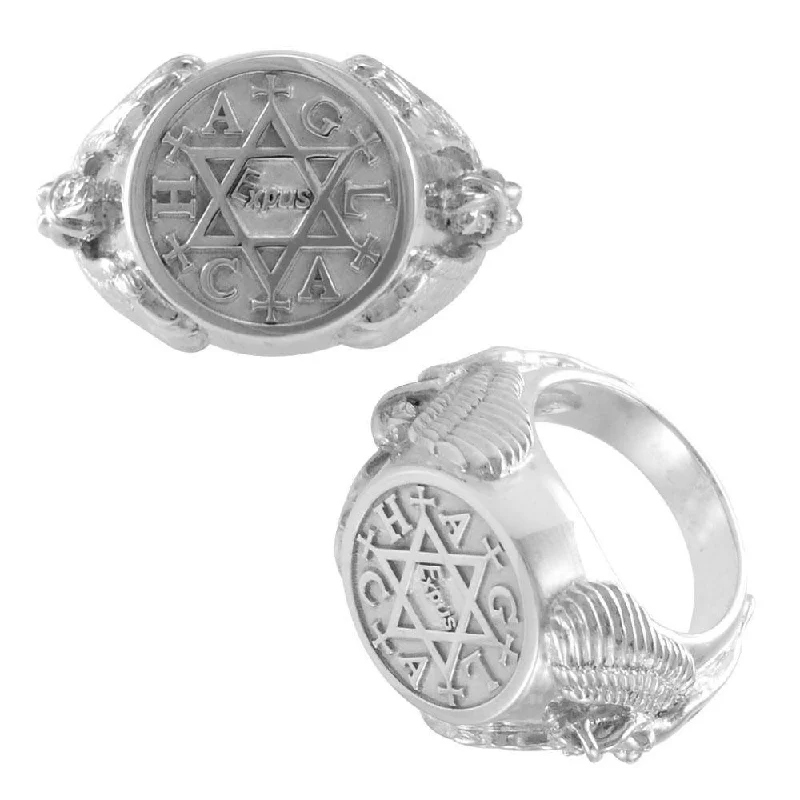 Angel Talisman Occult Small Sterling Silver Ring TRI2155