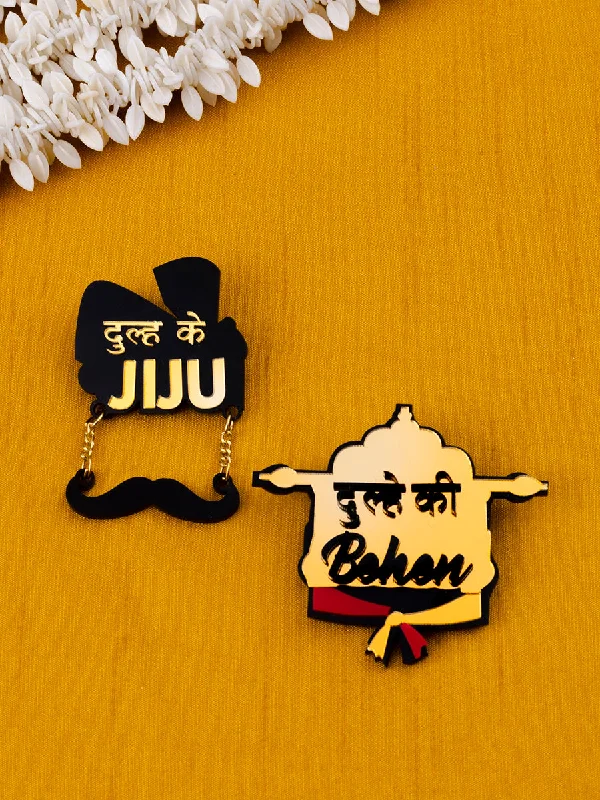 Dulhe/Dulhan ke Jjiu + Dulhe/Dulhan ki Behen Brooch Set of 2