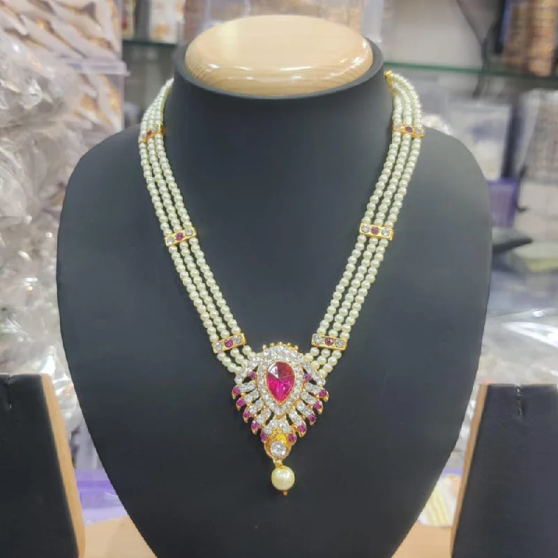 Manisha Jewellery Gold Plated Pearls Long Necklace Set