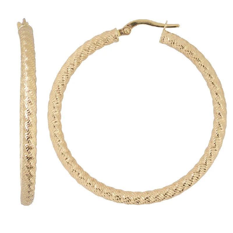 Fremada Italian Bold 14k Yellow Gold Round Hoop Earrings