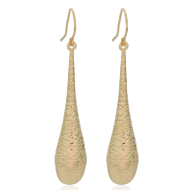 Fremada 14k Yellow Gold Elongated Teardrop Dangle Earrings