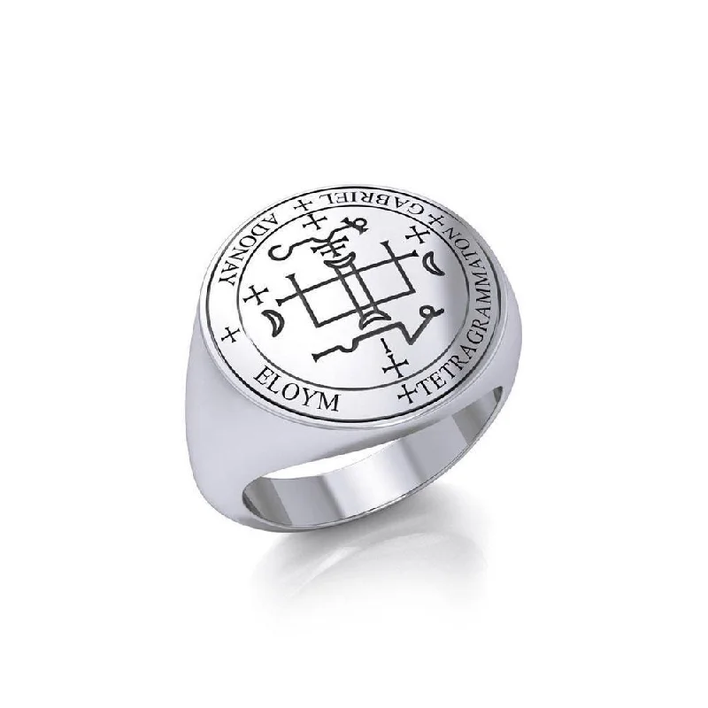 Archangel Gabriel Sigil Sterling Silver Ring TRI1565