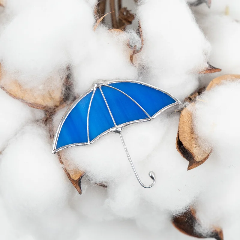 Blue Umbrella Brooch