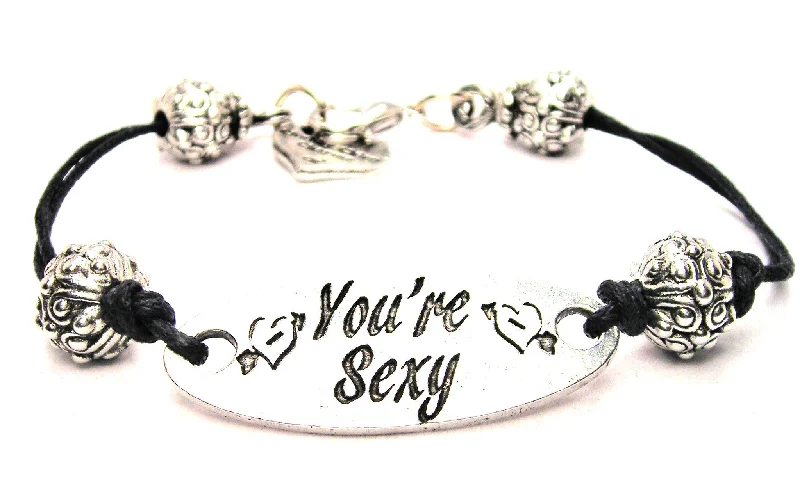 You're Sexy Black Cord Connector Bracelet