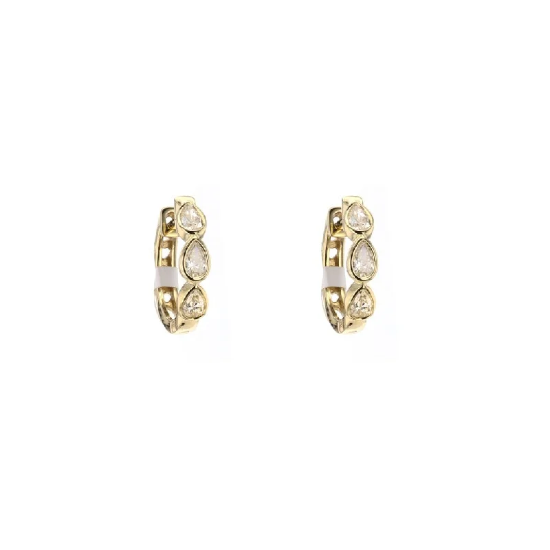 0.60 ctw Diamond Bezel Set Pear Earrings