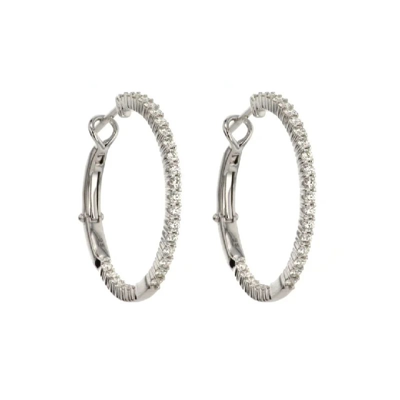 1.09 ctw Diamond 0.90" Inside-Out Hoop Earrings