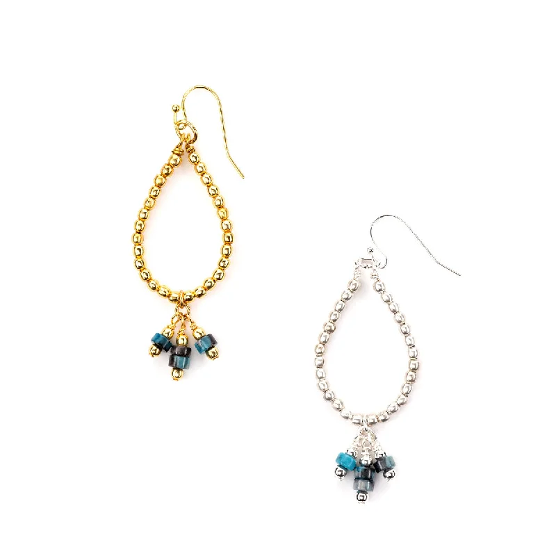 Tomasita Gemstone and Metal Bead Teardrop Earring