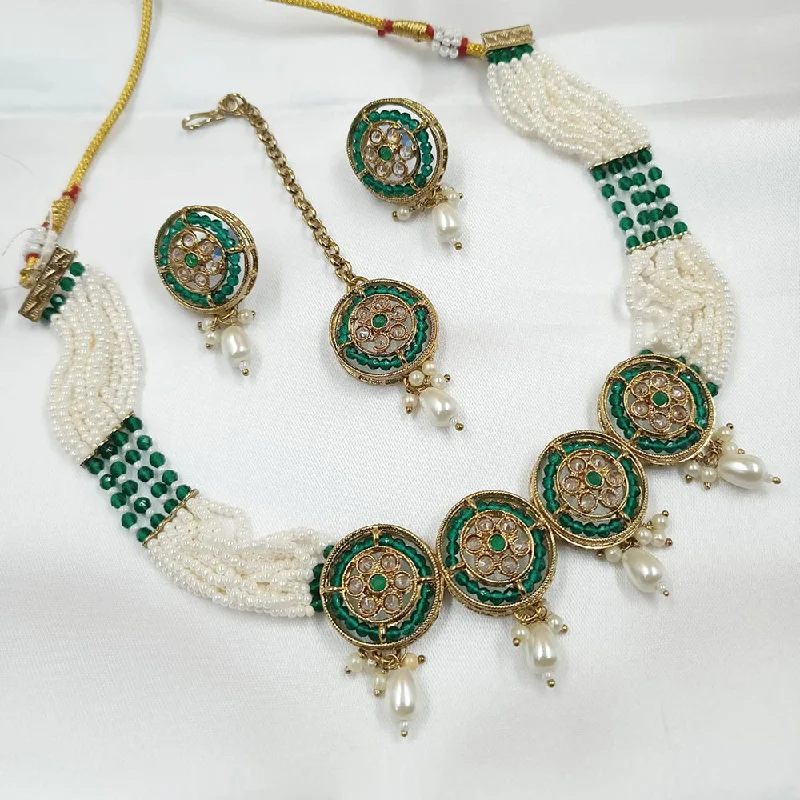 Padmawati Bangles Mehndi Polish Crystal Choker Necklace Set