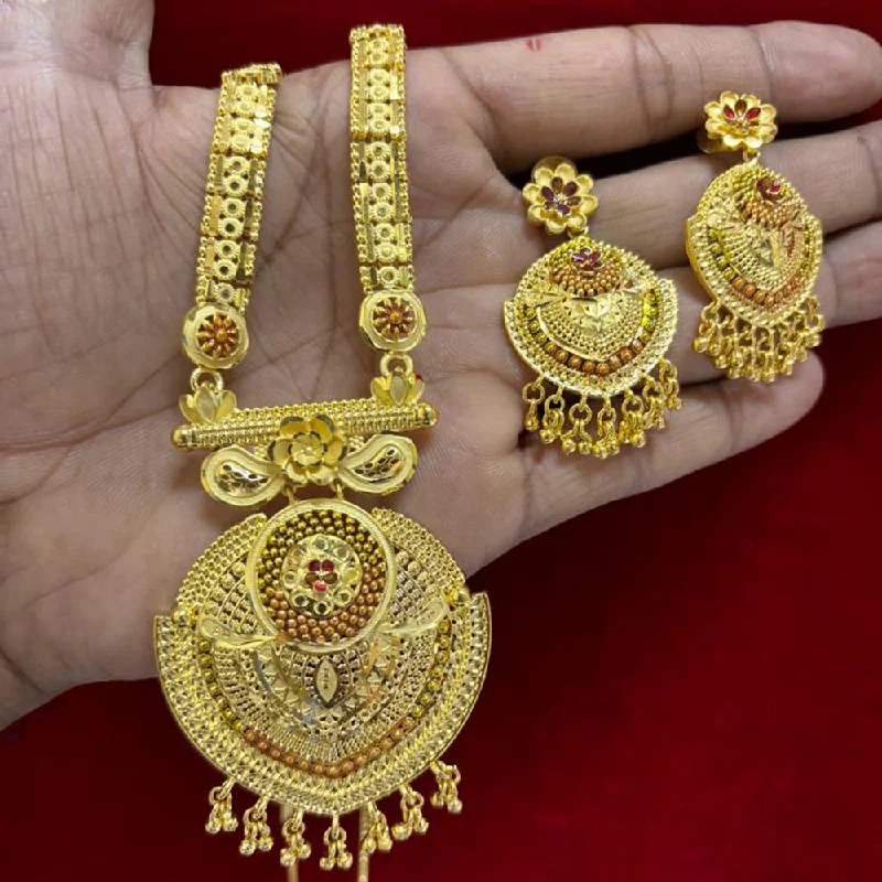 Pari Art Jewellery Forming Gold Long Necklace Set