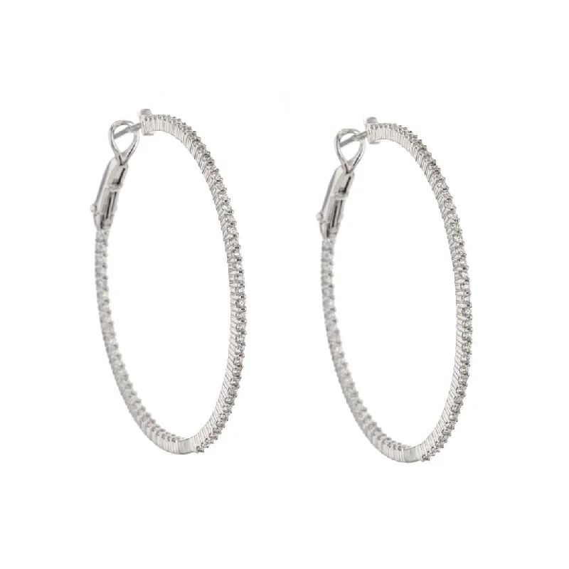 1.30 ctw Diamond 1.50" Inside-Out Hoop Earrings | M10278151