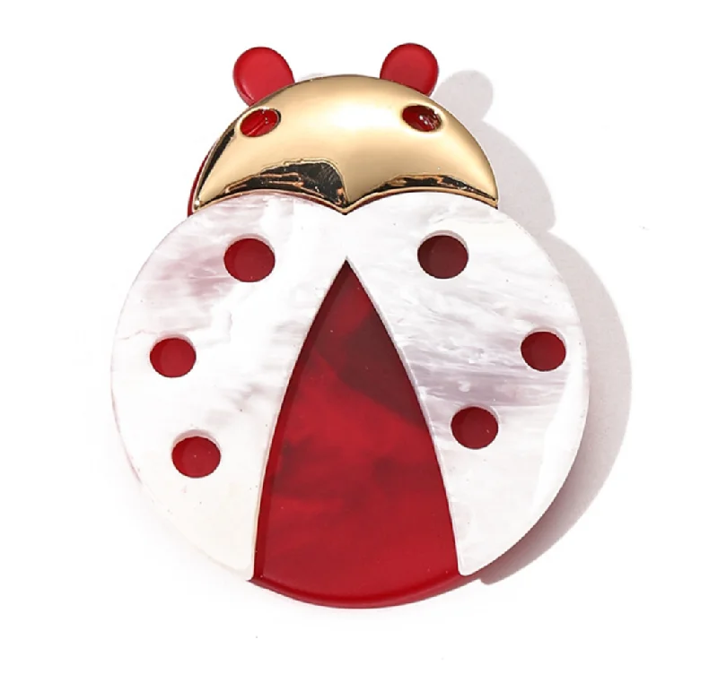 Oversized ladybug brooch