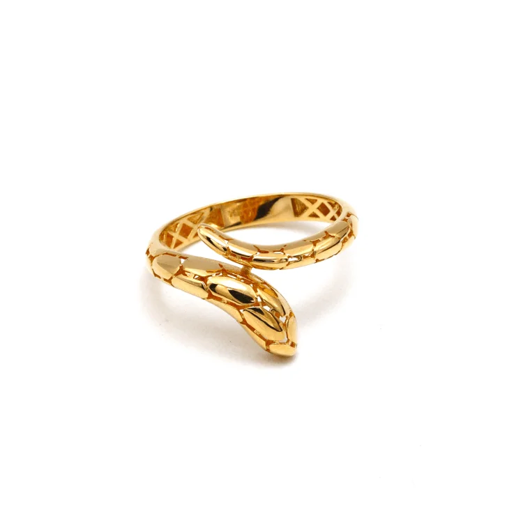 Real Gold Luxury Serpenti Viper Snake Ring (Size 6) - Model 0259 R2496