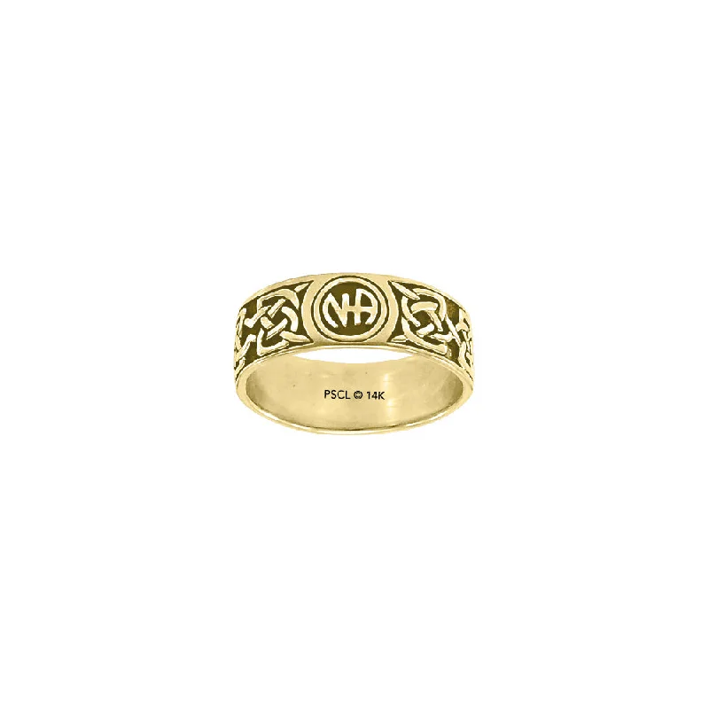 NA Recovery Symbol Solid Yellow Gold Ring GRI1385