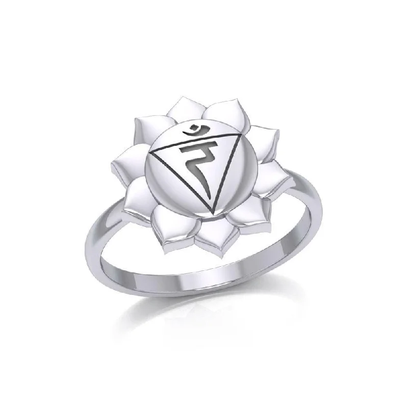 Manipura Solar Plexus Chakra Sterling Silver Ring TRI2044