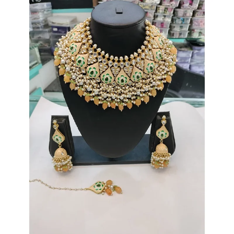 Akruti Collection Kundan And Meenakari Necklace Set