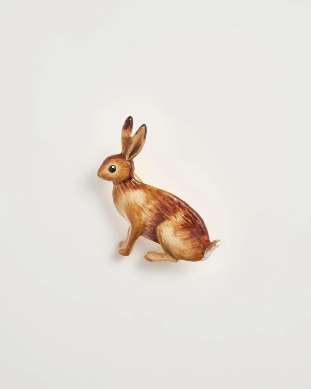 Enamel Rabbit Brooch