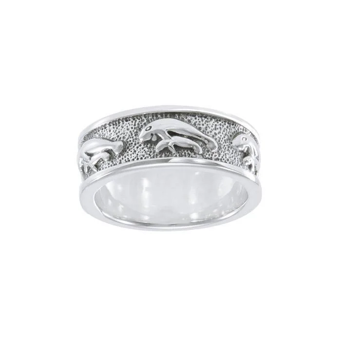 Mother Manatee Silver Ring TRI034